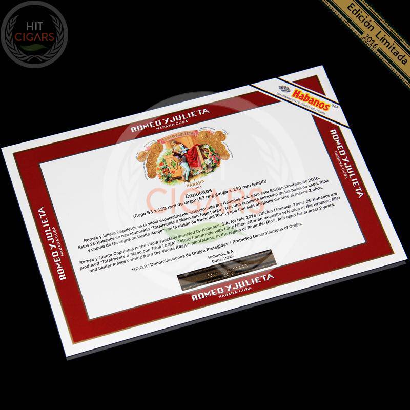 Romeo y Julieta Capuletos Edicion Limitada 2016