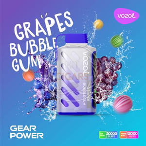 Vozol Gear Power 20000 Grapes Bubblegum